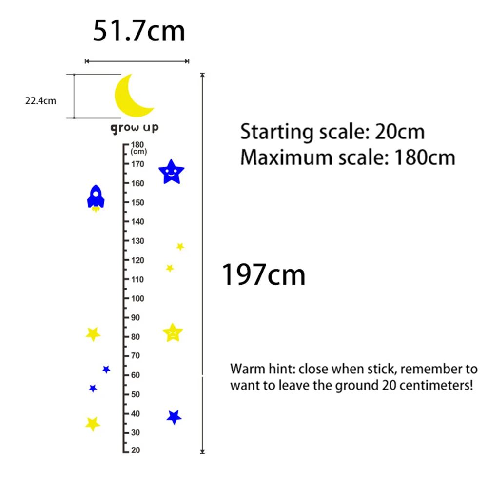 Прочные акриловые милые Мультяшные инструменты для измерения высоты Луна Звезда