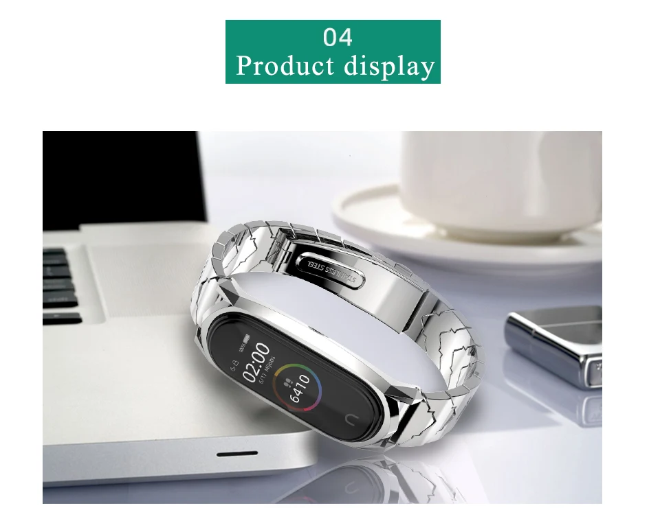 Mi jobs mi band 4 ремешок V стиль металлический браслет для Xiaomi mi ремешок 4 ремешок correa нержавеющая сталь mi Band 3 ремешок, умный Браслет
