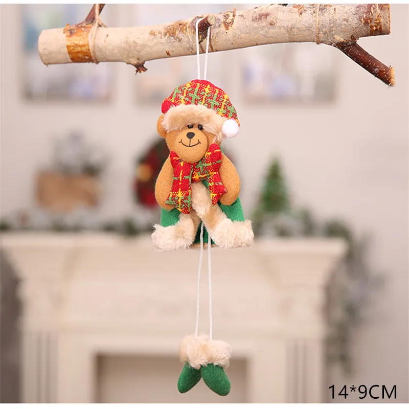 bear Новинка года, милые рождественские куклы Санта-Клаус/Снеговик/Ангел, Noel, Рождественское украшение для дома, рождественский подарок для детей - Цвет: bear