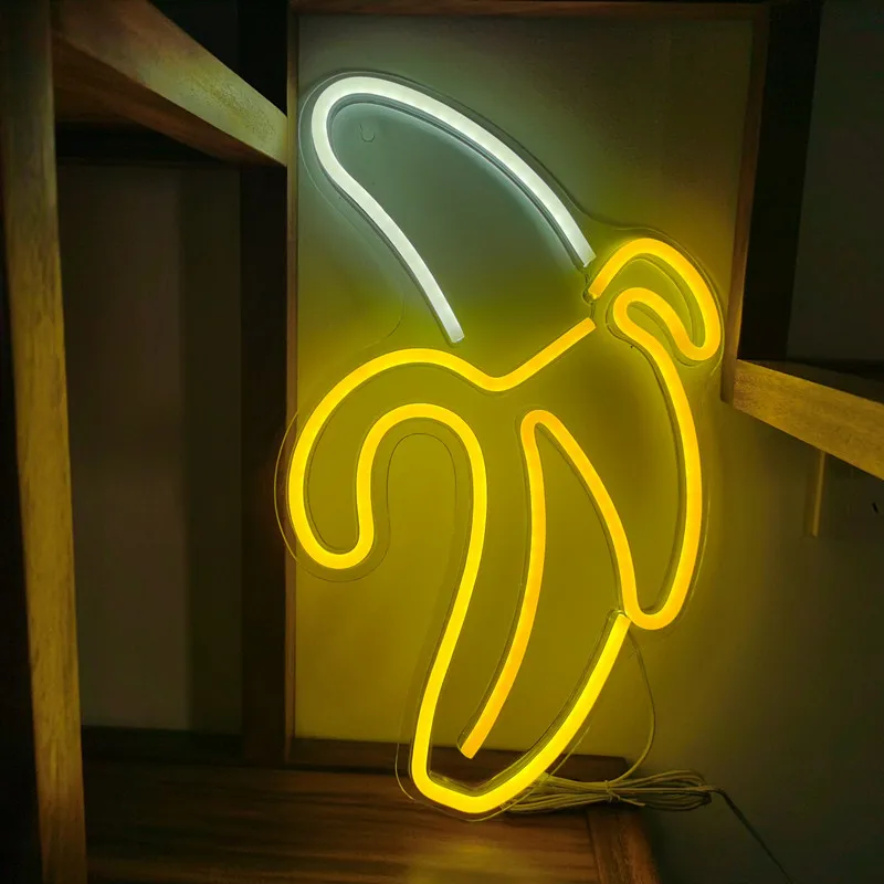 

Светодиодная неоновая гирлянда-банан, Подвесная лампа для спальни, украшение для комнаты с питанием от USB, свадьбы, праздника, рождевечерние