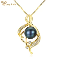 wong rain 925 sterling silver party pearl created moissanite gemstone 18k yellow gold personality pendant necklace fine jewelry