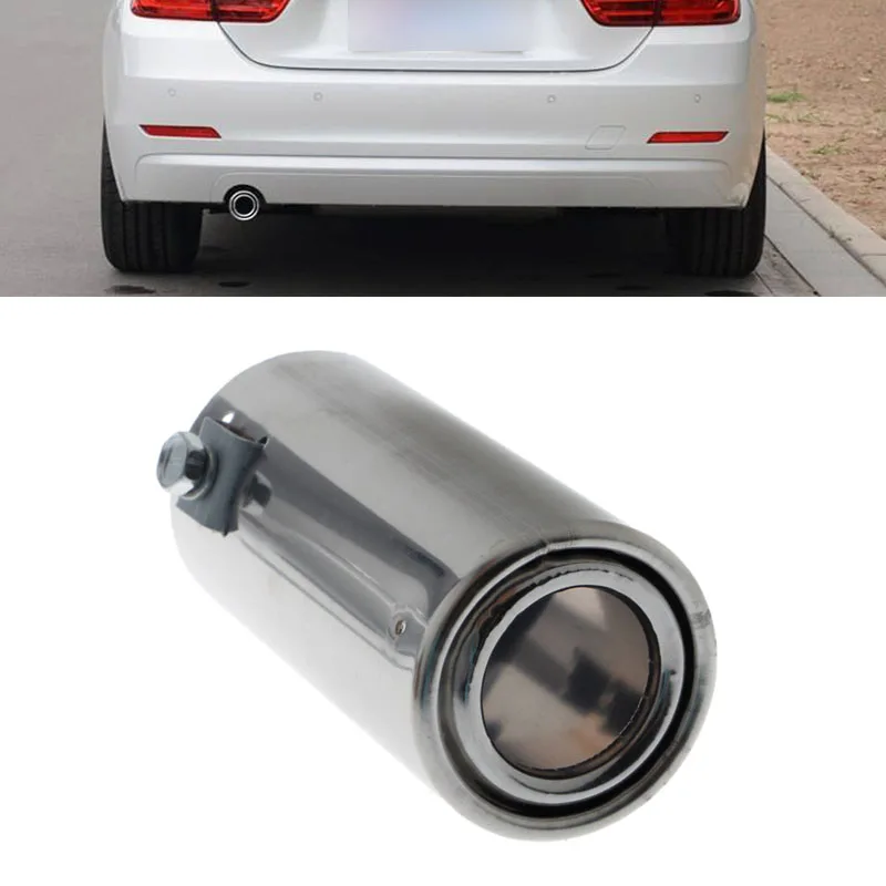 

Popular HOT Universal Stainless Steel Car Rear Round Exhaust Pipe Tail Throat Muffler Tip