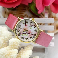 shsby brand casual female flowers leather strap watches women dress watch ladies gold clock girl fashion quartz watch