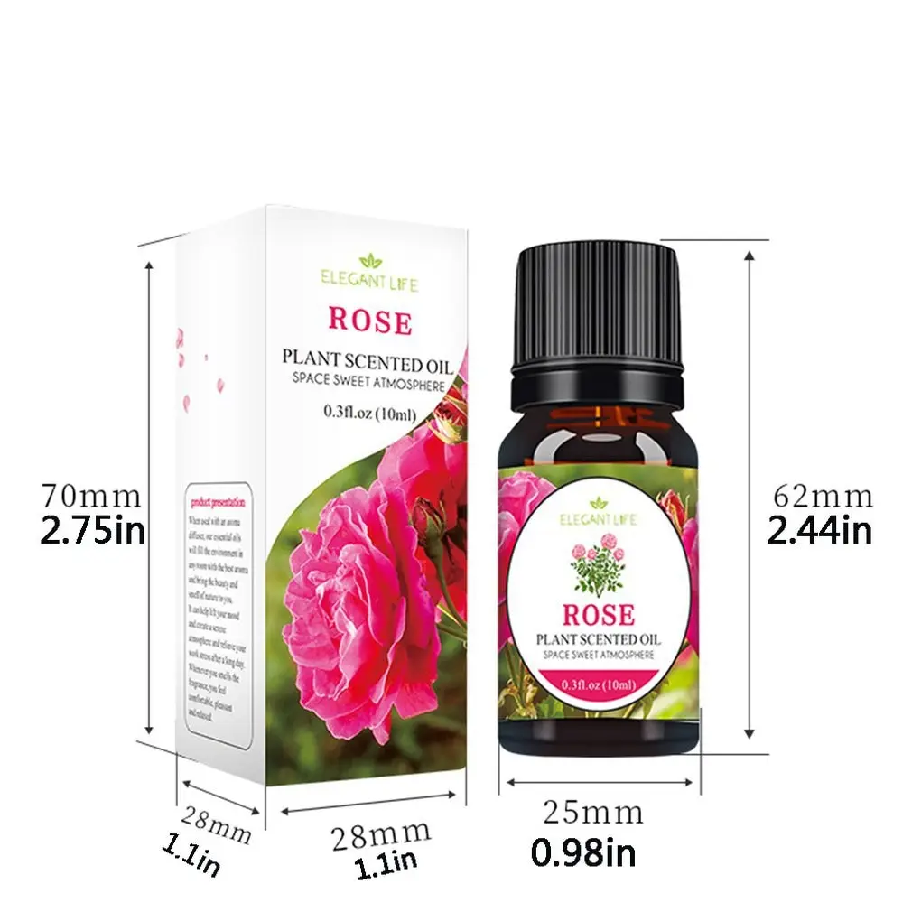 

10ML Water-soluble Flower Fruit Essential Oil Aromatherapy 100% Pure Therapeutic Grade Water Soluble Aroma Air Freshening Rose