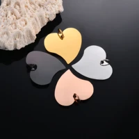 wholesale 10pcs stainless steel heart dog tag pendant necklace dog id tags jewelry accessories pet id tag charm 4 colors