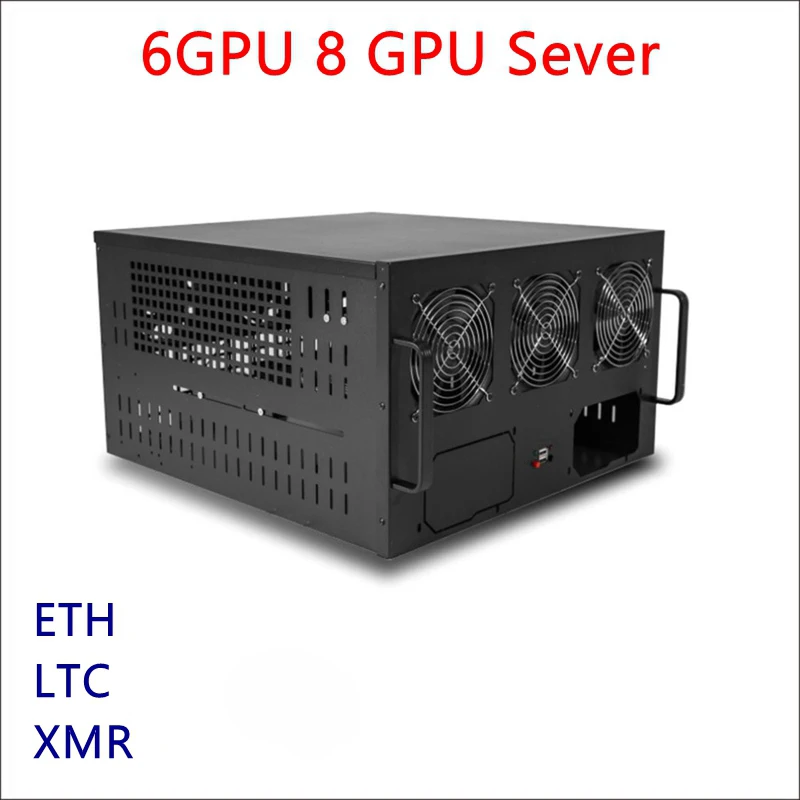 USB Miner чехол 6U ПК серверная стойка Scrypt Asic Bitcoin горная установка открытая рамка 6/8 GPU GTX1060 1080 RX470 480 570 ATX Dual power Bit