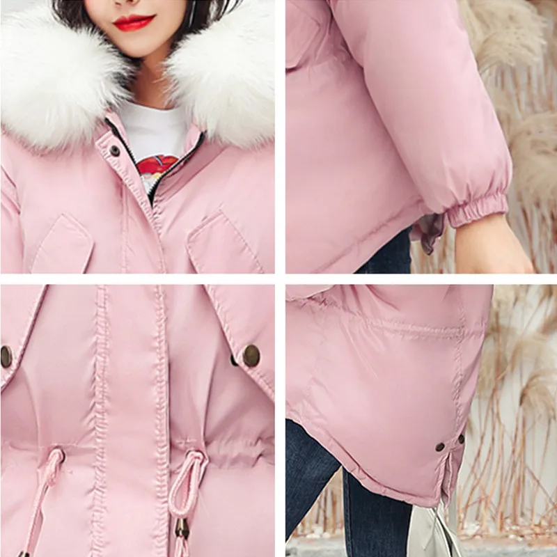 jacket winter with big fur collar winter coat women parkas Loose Clothes with Hats Large Size winter clothes women  woman jacket