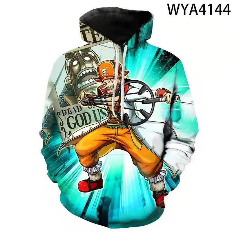 

Amazon's new spring and autumn 3D digital printing men and women comics One Piece Long Sleeve Pullover Hoodie