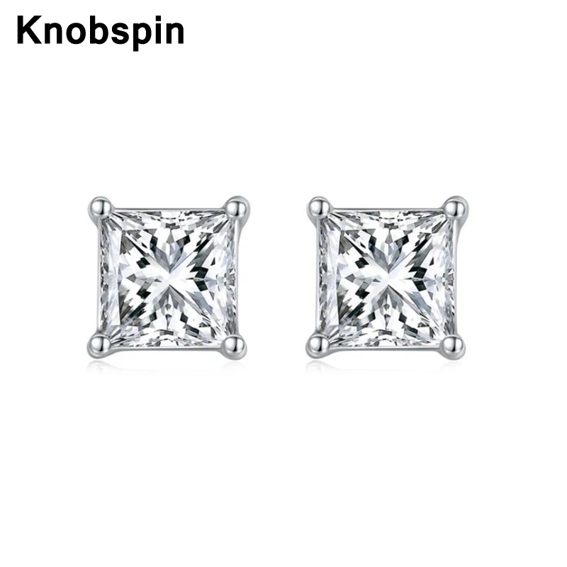 

Knobspin настоящий Муассанит Гра 0.5ct каждый 100% 925 стерлингового серебра серьги для женщин Свадебные обручальные кольца вечерние ювелирные укра...