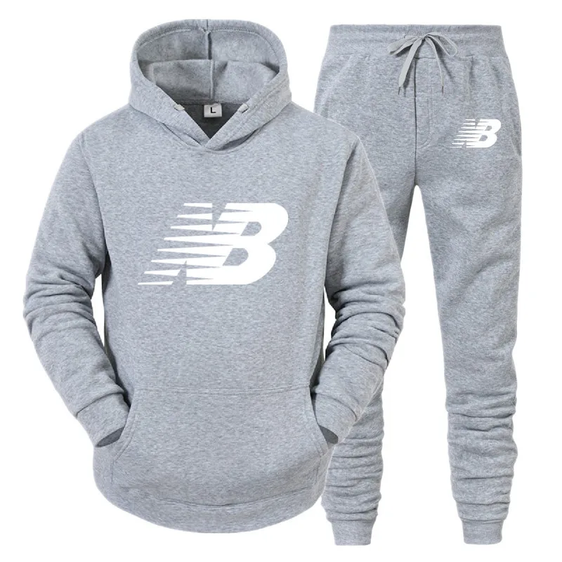 

Casual sportswear 2-piece hooded + pants sportswear men's sports suit hooded sweatshirt suit