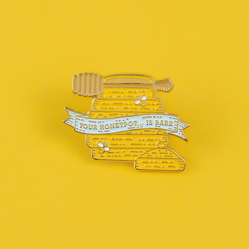 Медовые банки Мультяшные эмалированные булавки пчела милые желтые Броши для