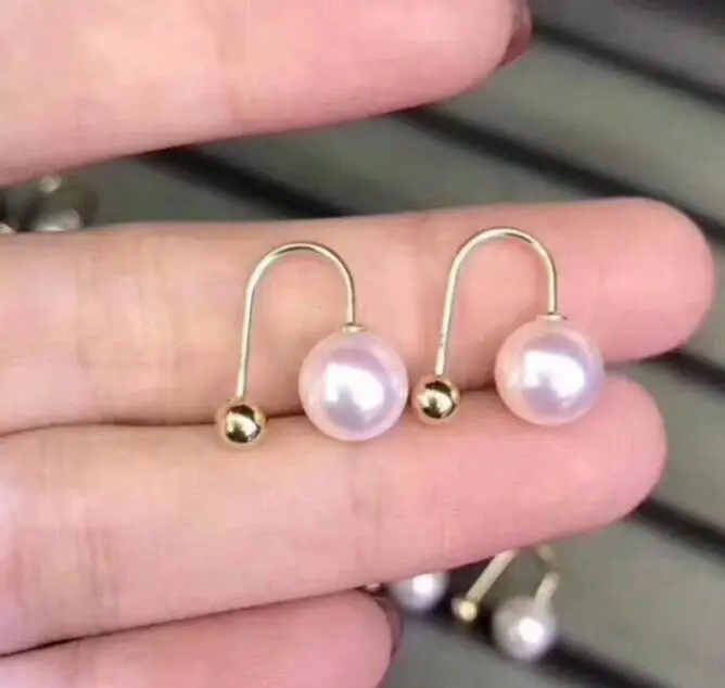 Бесплатная доставка &gt&gt&gt&gt благородные украшения 9-10 мм Akoya Серьги с белыми