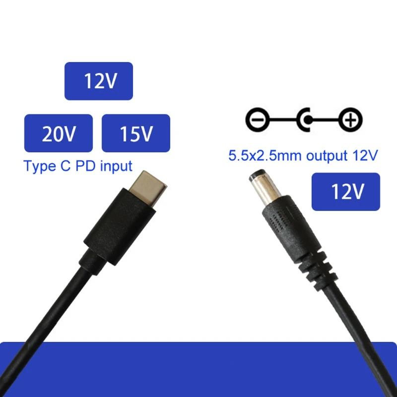 Надежный адаптер H052 USB C/Type-C PD на 12 В 5 5x2 мм Wi-Fi роутер приблизительная длина 71 дюйма