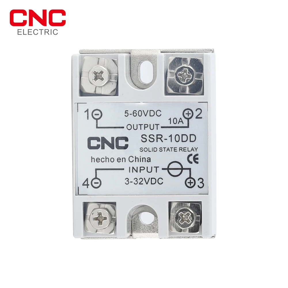Однофазное твердотельное реле постоянного тока CNC SSR-10DD/25DD/40DD с белым корпусом