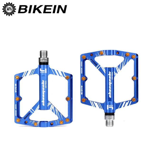 BIKEIN 9/16 сверхлегкий MTB Pedaal Fietsen BMX Pedalen Fiets Pedaal Platte Pedalen для горных велосипедов аксессуары 310 г - Цвет: Blue