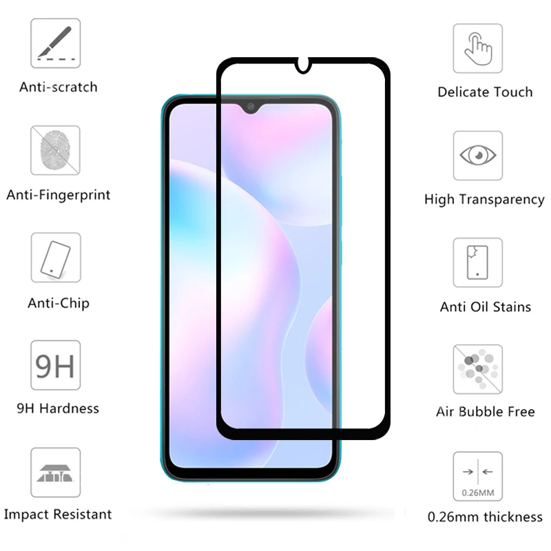 4 in 1 for xiaomi redmi 9a glass for redmi 9a tempered glass screen protector for redmi note 9 s 8 pro redmi 8 9 a c lens glass free global shipping