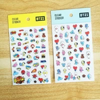 hqbts bangtan boys groups cartoon new transparent stickers computer stickers mobile phone stickers book stickers