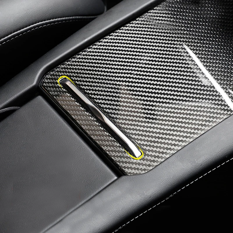 

Car Carbon Fiber Central Control Armrest Box Protector Anti-scratch Panel Sticker Decoration For Tesla Model X Auto Accessories
