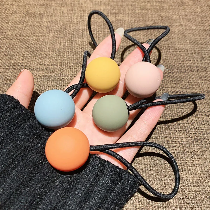 Резинки для волос женские эластичные заколки карамельных цветов с шариками