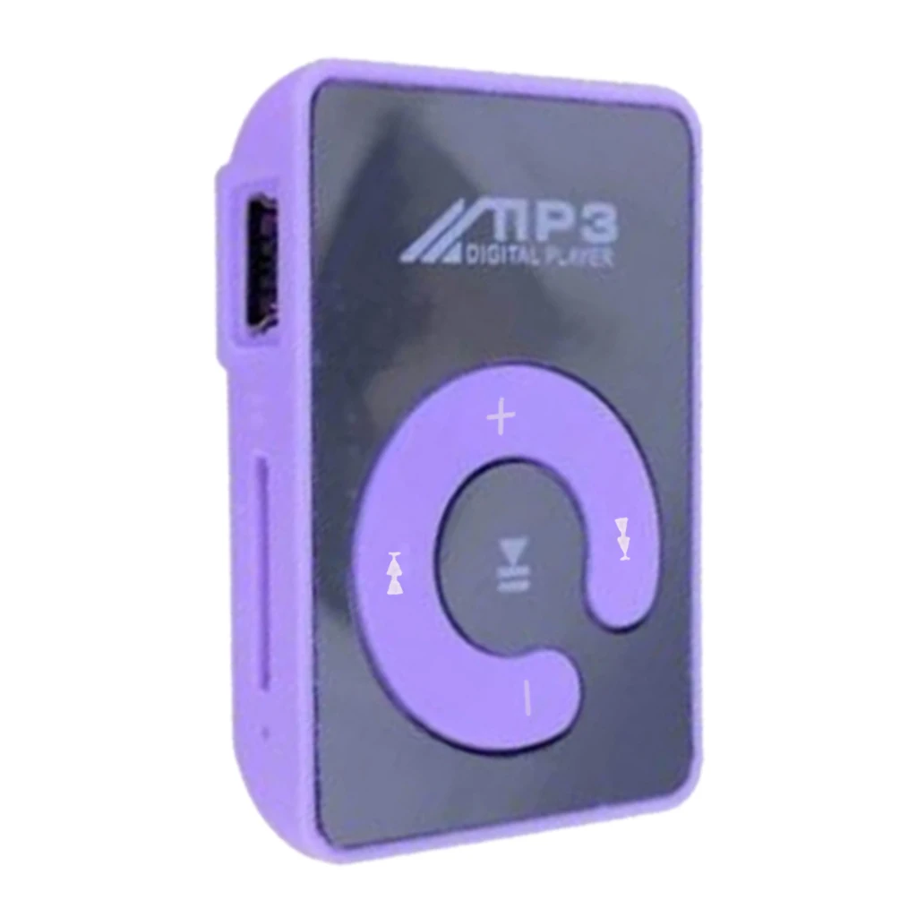 Purple Модный портативный мини MP3 плеер с зажимом, поддержка 8 ГБ, MicroSD TF, кардслик, стильный дизайн, спортивный зеркальный портативный MP3 плеер, мини - Цвет: Purple