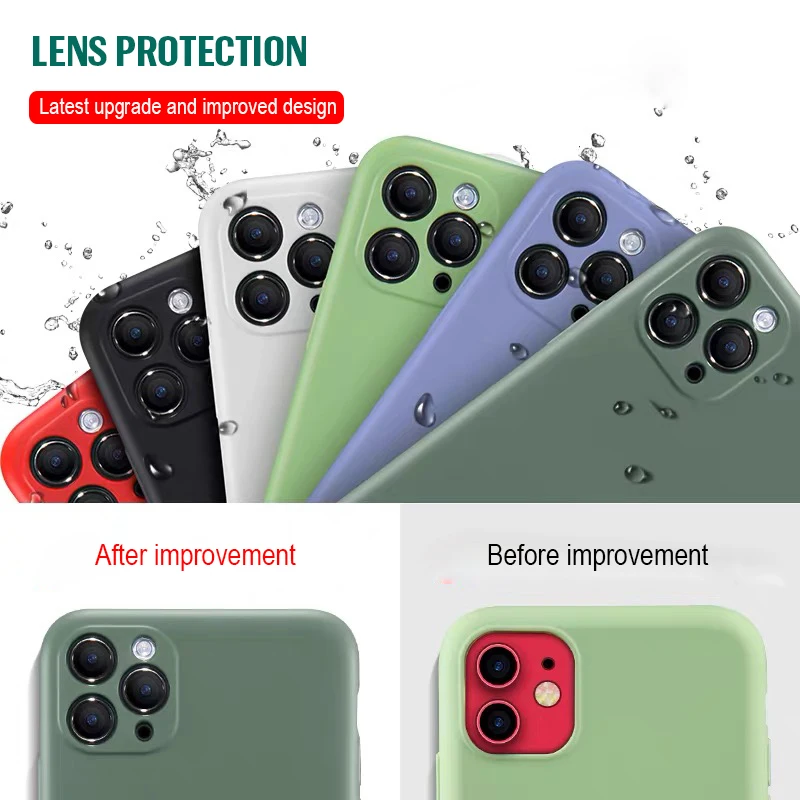 

iPhone Case For iPhone 11 12 Pro Case Liquid Silicone Cover Luxury Original For iPhone 7 6 6S 8 Plus X XR XS Max Shockproof Soft