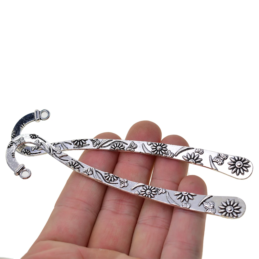 

10 Classical Metal Bookmark Beading Vintage Silver Bookmark DIY Student Gift