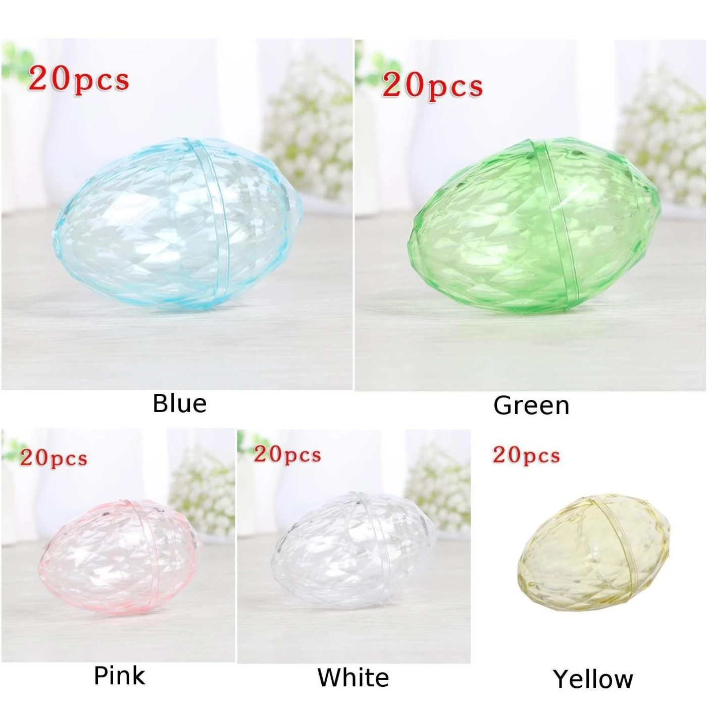 20 шт. пластиковые прозрачные формы в форме яйца для конфет|Подарочные сумки и