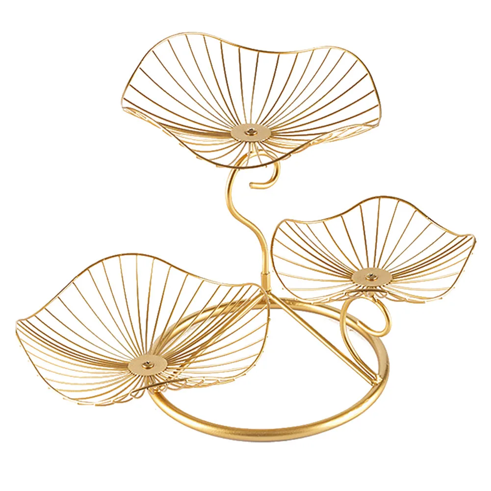 

Three-layer Leaf Shaped Living Room Kitchen Organizer Snack Rack Wedding Party Wire Basket Storage Tray Home Decor Fruit Plate