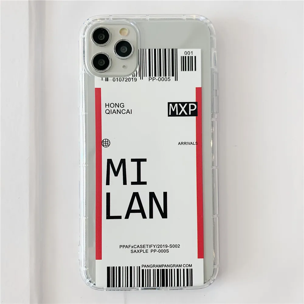Lovebay авиаперелет этикетка письмо чехол для телефона для iPhone 11 Pro XR XS X Max 7 8 Plus Прозрачный Путешествия страна Мягкий ТПУ задняя крышка чехол s - Цвет: T24