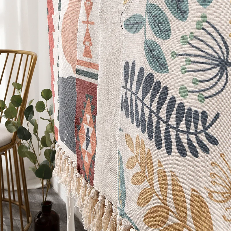 

Ethnic Style Cotton and Linen Mats Living Room Sofa Carpets Home Decoration Carpets Bedroom Bedside Mats Long Tatami Mats