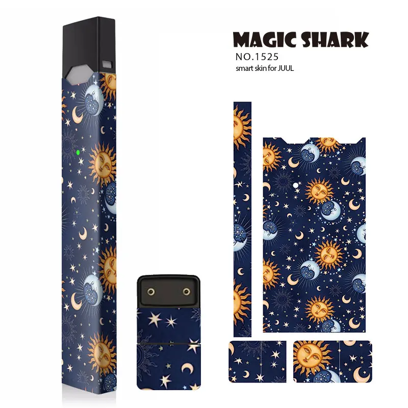 Чехол-накладка для Juul из ПВХ с изображением волшебной акулы мозга Луны звезды