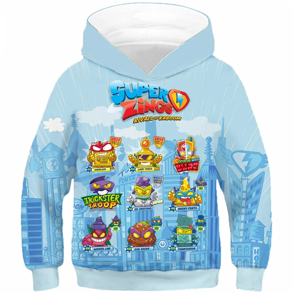 

Kids Super Zings Series 6 Team Character Print Hoodies Superzings Sweatshirt Girl Boys Casual Baby Children Pullover Coats Tops