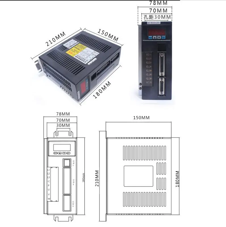 

80ST-M02430 AC servo motor + driver 2.39N.M 750W
