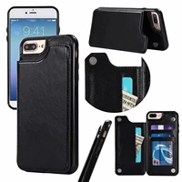 fashion business slot leather phone case for iphone 7 8 plus 11 12 pro max xs xr xs max se 2020 cover holder wallet case fundas
