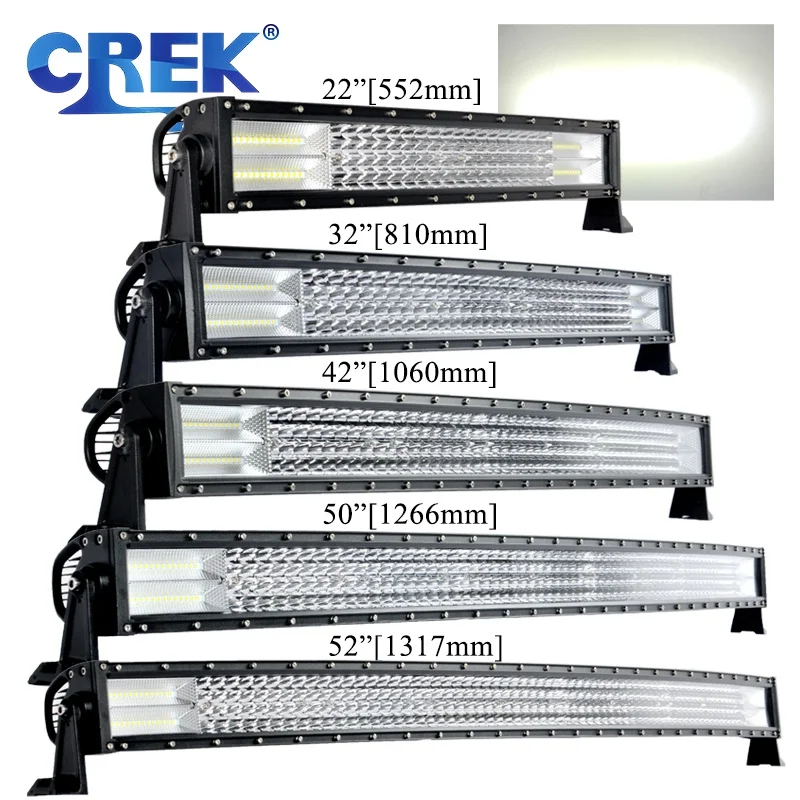 CREK 22 большие размеры 32 42 50 52 &quotQuad изогнутый строкой грузовик светодиодный бар 12V
