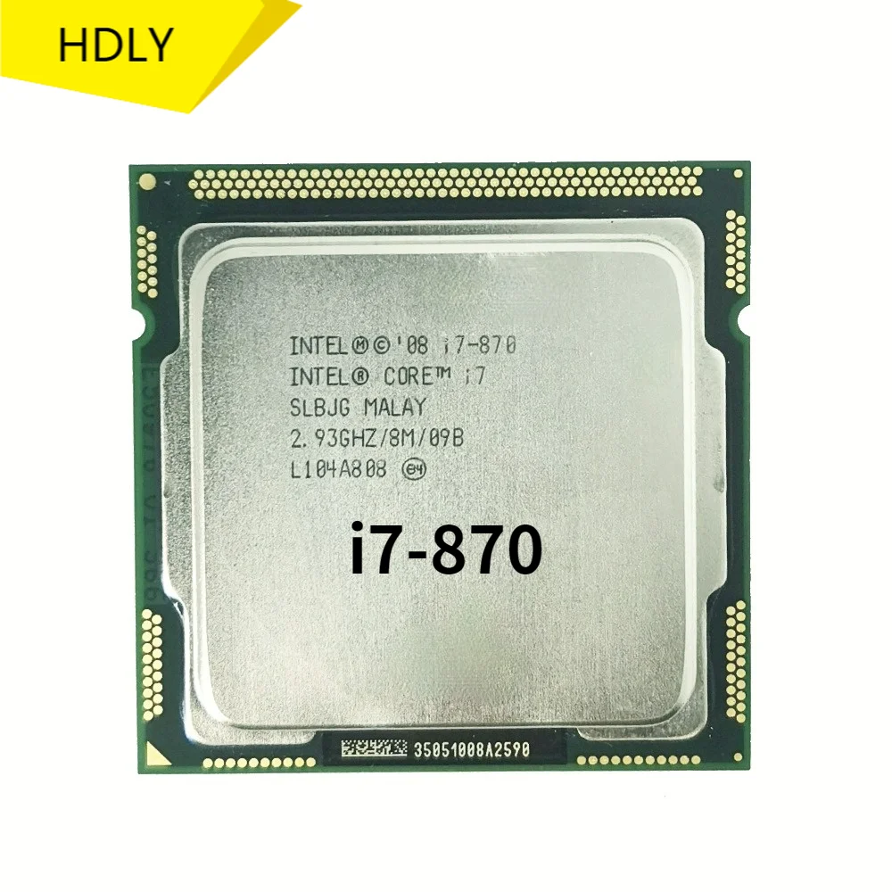 

Core i7 870 2.93 GHz Quad-Core L3 8M Processor Socket 1156 CPU SLBJG 95W