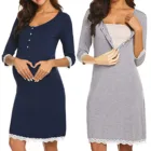 Платье для беременных женщин одежда с рукавом до локтя Грудное вскармливание Vestidos De Mujer повседневные кружевные платья для беременных женское платье