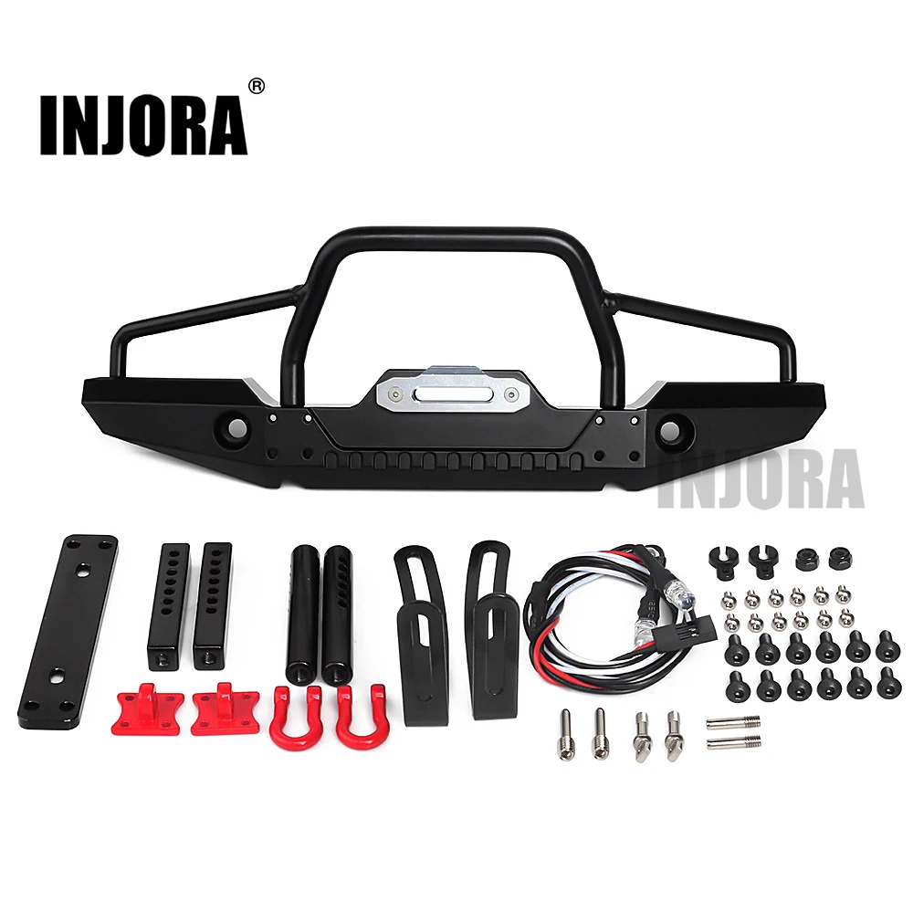 INJORA 1:10 RC Rock автомобильный металлический передний бампер со светодиодным