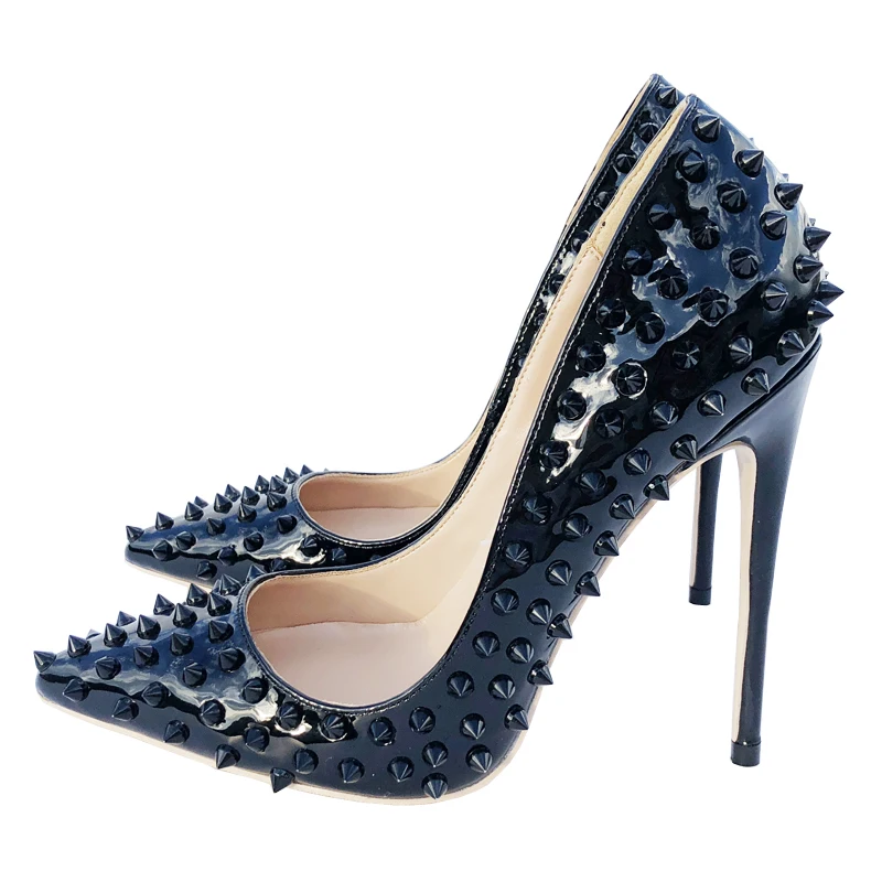 2021 Модные Бесплатная доставка черный лакированная кожаные туфли на шпильках с