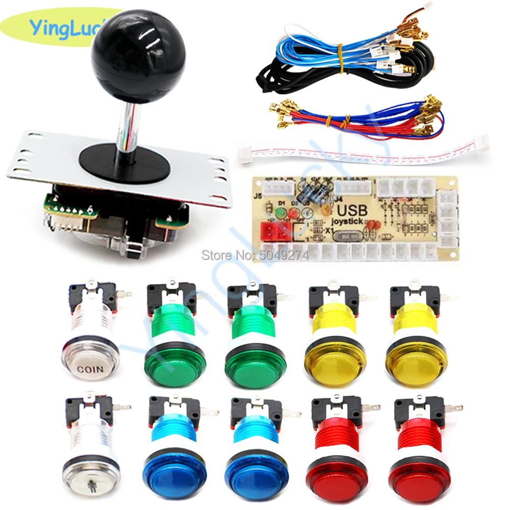 Zero Delay Arcade DIY kit части Аркады Связки sanwa Джойстик 5 в led кнопка USB к ПК/Raspberry Pi