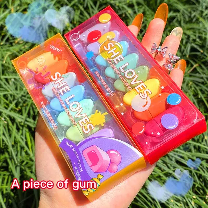 

8-color Capsule Lipstick Set Mini Matte Lipsticks Suit Gift Box Velvet Matte Waterproof Lasting Lipgloss Lips Makeup Cosmetics