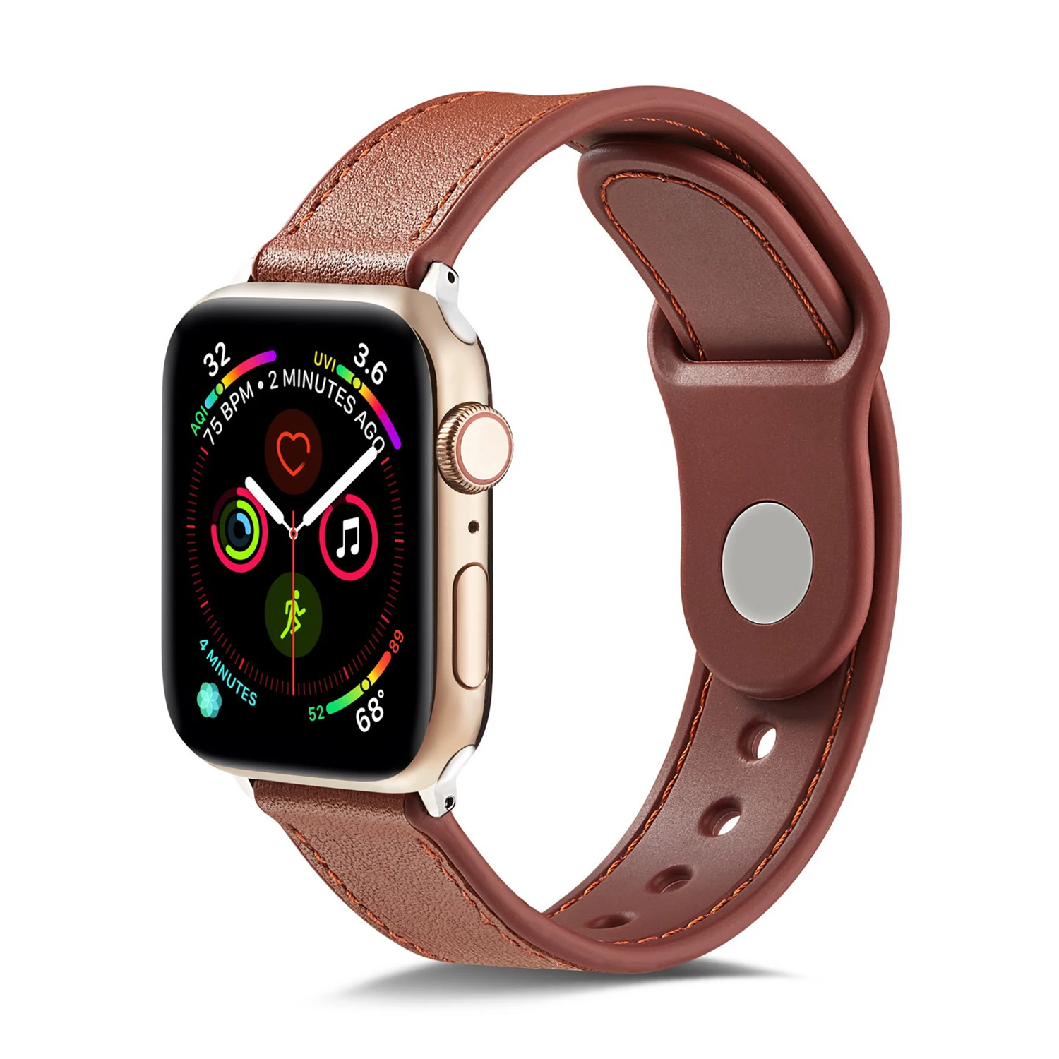 Кожаный чехол + Силиконовый ремешок для apple watch band 44 мм 40 Натуральная Кожа наручных