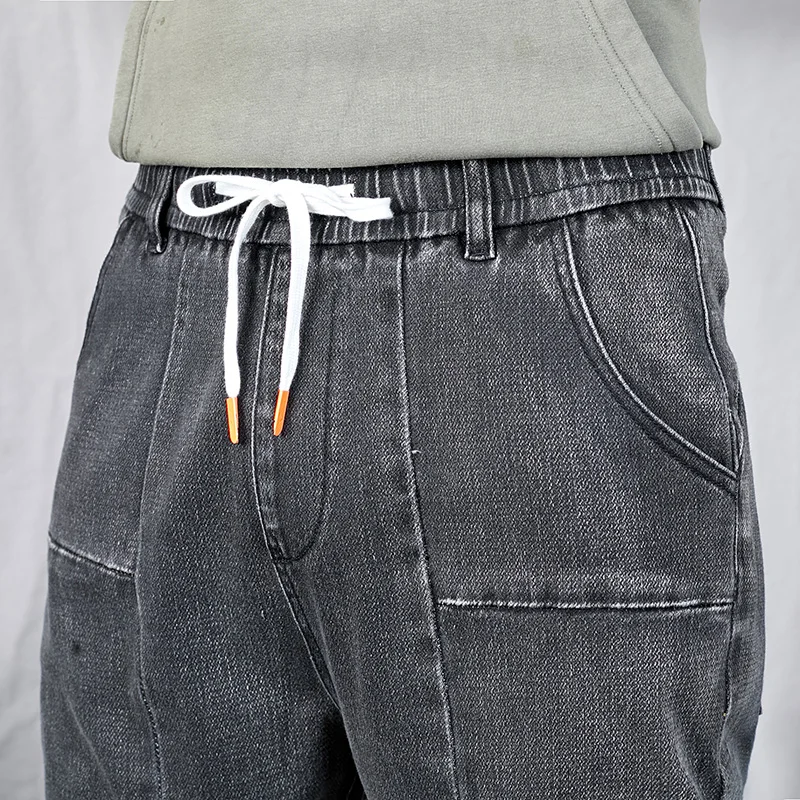 

2021 Men Fashion Designer Jeans Man Embroidered Elastic Vintage Retro Baggy Harem Pants Male Hip Hop Oversized Stacked Trousers