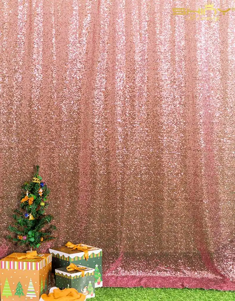 2FTx10FT блестящая занавеска розовая Рождественская декорация с блестками для