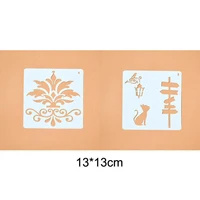2pc openwork template engraving drawing stencil scrapbooking album decorative embossing template drawing reusable
