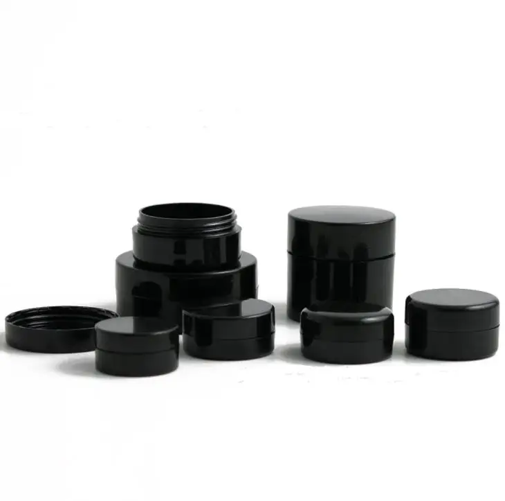 

1000 x Travel Portable Small 1g 2g 3g 5g 10g 20g Plastic Black Cream Jar Pot Box Nail Art Cosmetic Bead Storage Container SN1437