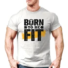 Мужская футболка для тренажерного зала, с принтом и увеличением ширины плеч