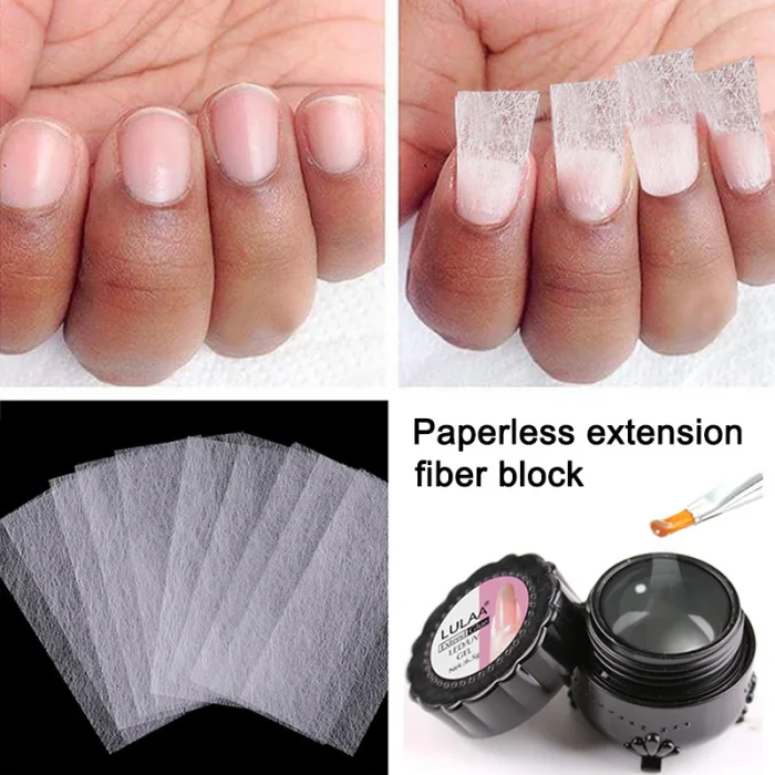 Nail Art нетканые шелковые гелевые наконечники набор для наращивания стекловолокна DIY Маникюрный аксессуар JIU55