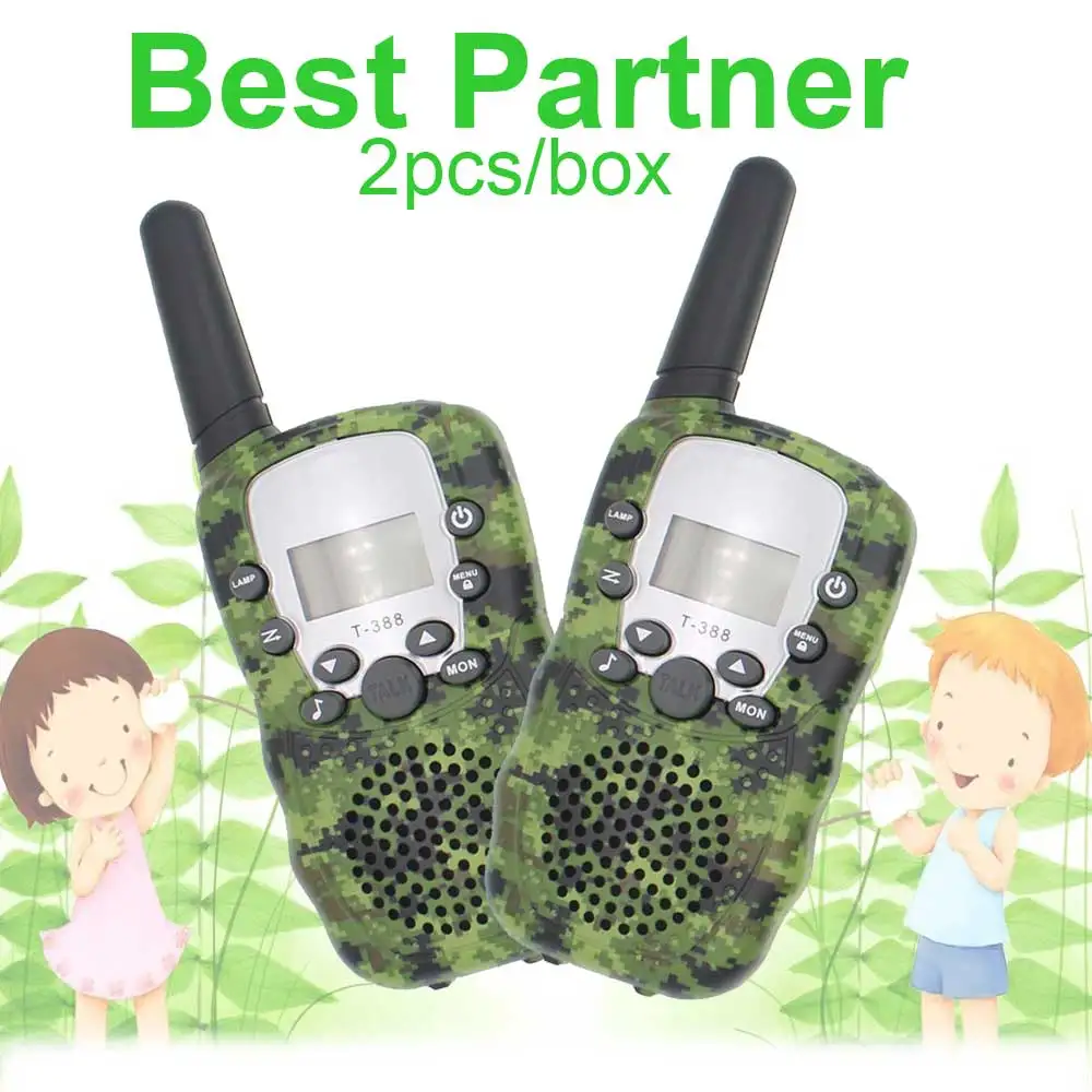 

1 Pair 3-12 Year Old Boys Toys Walkie Talkies for Kids T-388 22 Channels with Flashlight 3 Miles Range Green Camouflage
