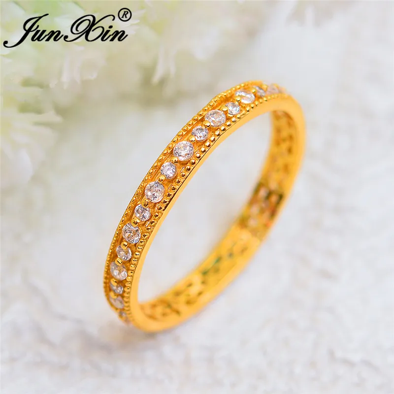 Кольца с белым золотом для женщин маленькие круглые тонкие кольца цирконом